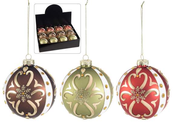 Pallina in vetro con decorazioni da appendere