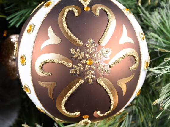Pallina in vetro con decorazioni da appendere