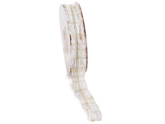 Panglica din material textil de 25 mm cu efect de volane