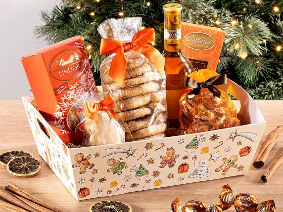 Plateau à papier moyen avec poignées et décorations de Noël