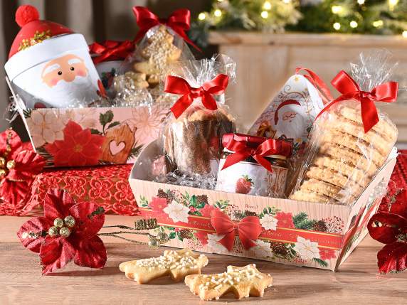 Petit plateau en papier de Noël avec poignées