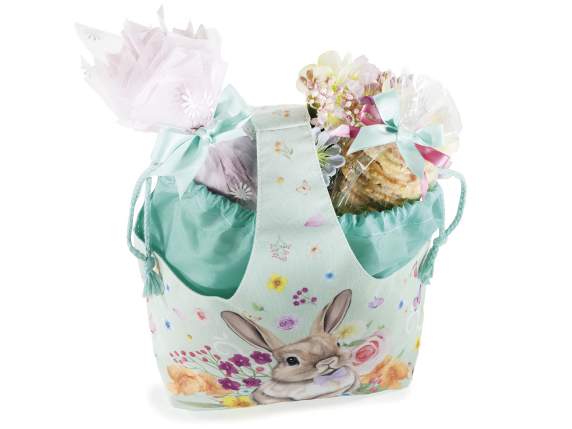 Sac à main - panier en toile avec sac intégré et poignée