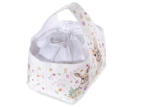 Sac à main - panier en toile avec sac intégré et poignée