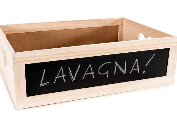 Lot de 3 paniers-caisses en bois avec poignées en forme de c