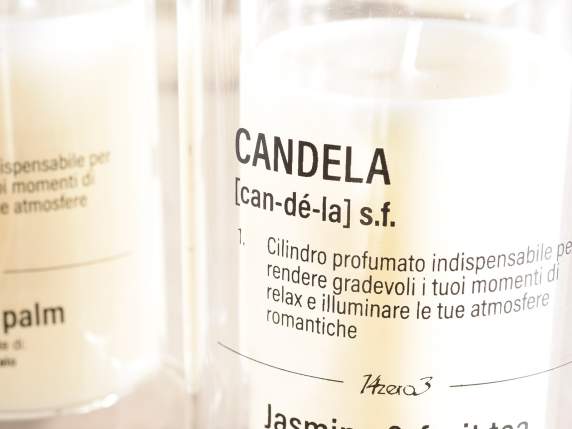 Bougie parfumée cylindrique dans un pot en verre