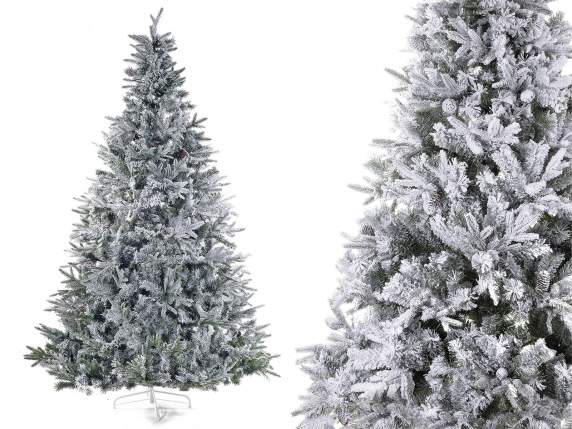 Pino navideño de Nueva Canadá cubierto de nieve, 2,10 m