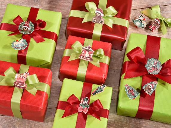 Exhibición 288 pinzas de madera para ropa navideñas