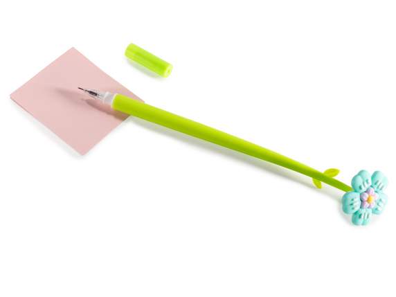 Pix cu bilă cu floare din silicon colorată