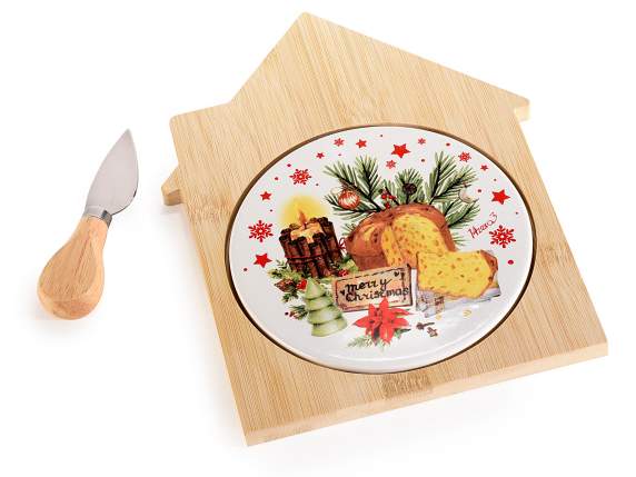 Ensemble de planches à découper en bois et céramique