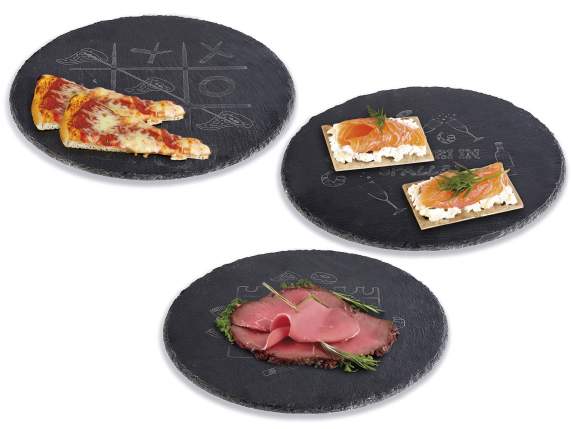 Planche à découper - assiette ronde en ardoise