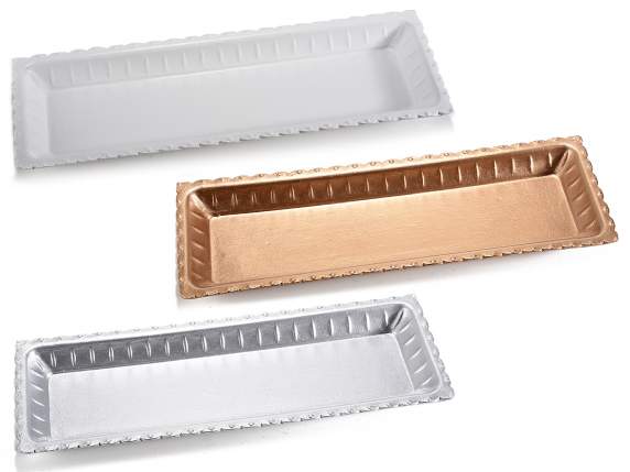 Plateau décoratif en bois coloré avec bord travaillé