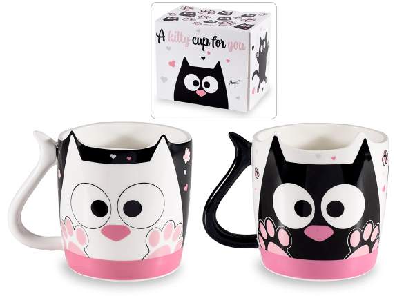Coffret cadeau mug 400 ml avec imprimé chat