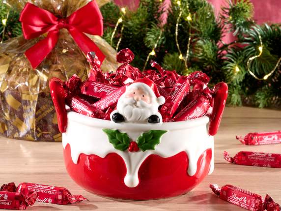 Récipient en céramique avec poignées et Père Noël