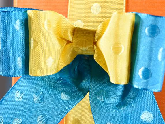 Embroidered polka dot fabric ribbon