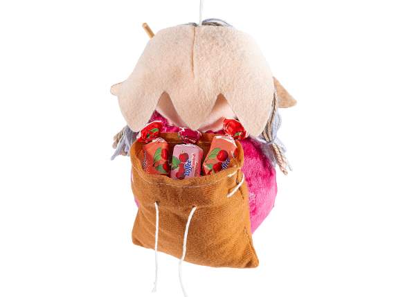 Porte-bonbons en tissu Befana-Sorcière à suspendre