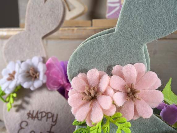 Porte-bonbons lapin en tissu avec fermeture élastique en for