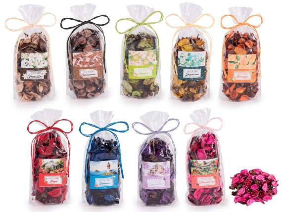 Sachet de 50 g de pot-pourri parfumé avec nœud en raphia