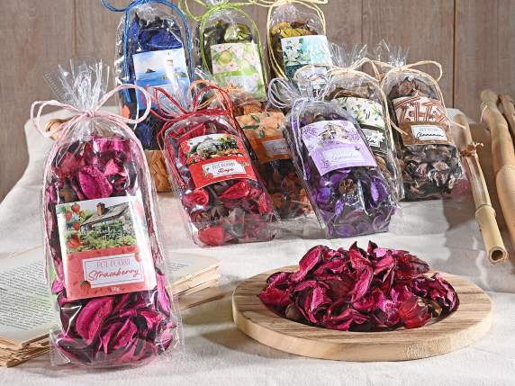 Sachet de 50 g de pot-pourri parfumé avec nœud en raphia
