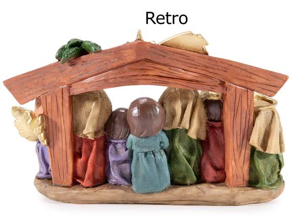 Presepe in resina colorata da appoggiare