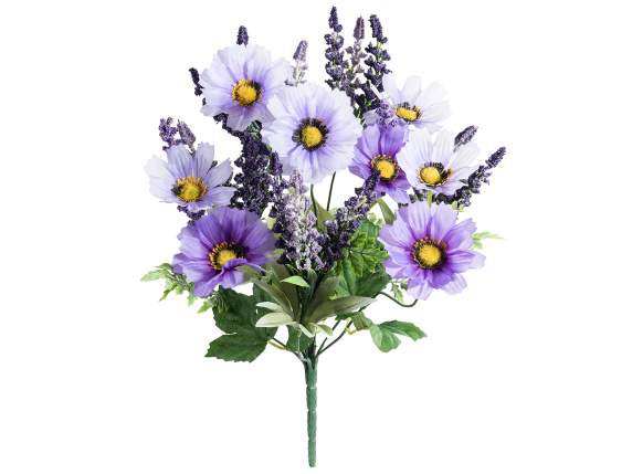 Ramo de lavanda y flores silvestres artificiales.