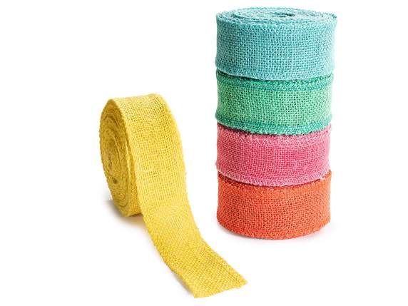 Ruban de jute à bordure colorée de 40 mm