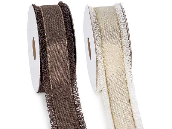 Ruban en tissu de 38 mm avec bande centrale en lurex