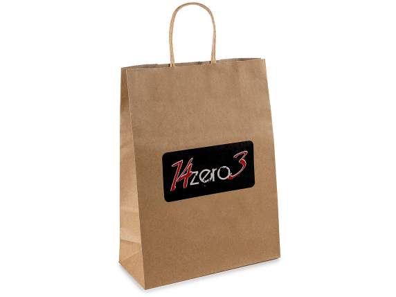 Sac-enveloppe en papier kraft recyclé, format L, avec poigné