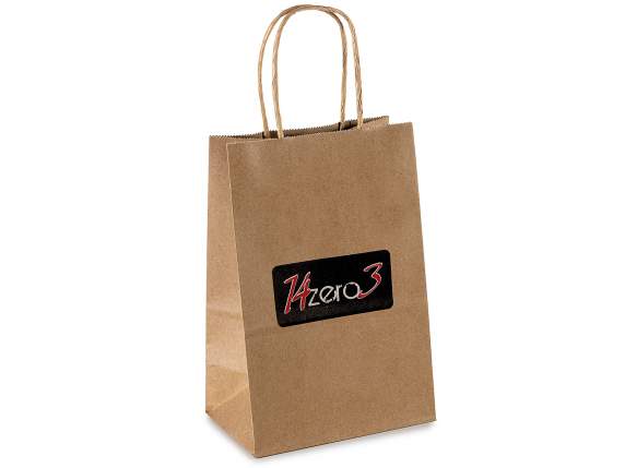 Sac-enveloppe en papier kraft recyclé, format S, avec poigné