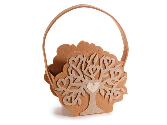 Sac en tissu Arbre de Vie avec cœur pailleté