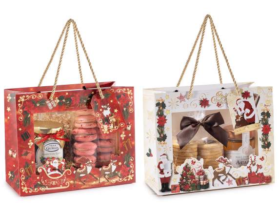 Sac - enveloppe en papier de Noël avec fenêtre et étiquette