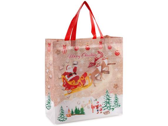 Sac en tissu non tissé 20L avec imprimé Noël