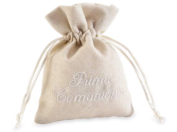 Sac brodé pour la Première Communion et muni dun cordon de