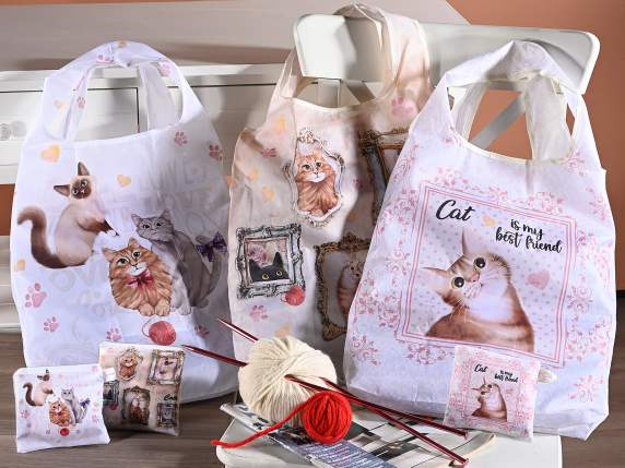 Sac de courses pliable en polyester 9 L avec étui