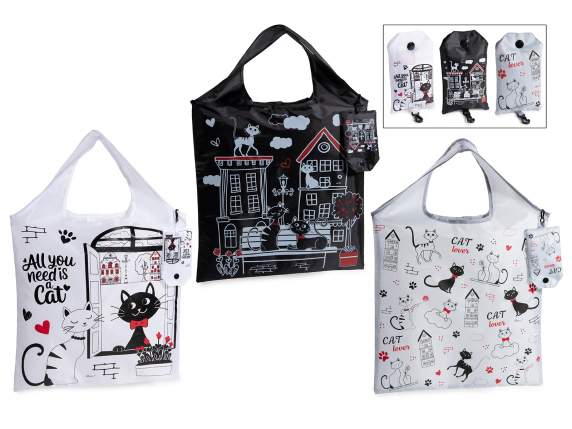 Sac de courses pliable en polyester 12 L avec étui