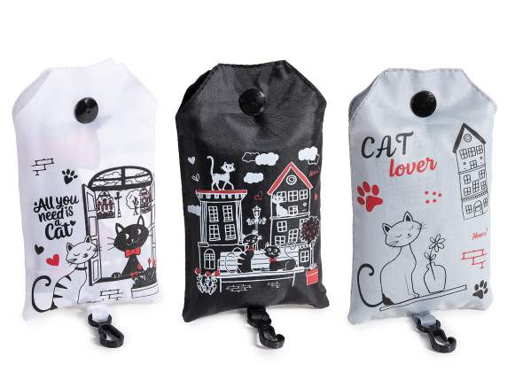 Sac de courses pliable en polyester 12 L avec étui