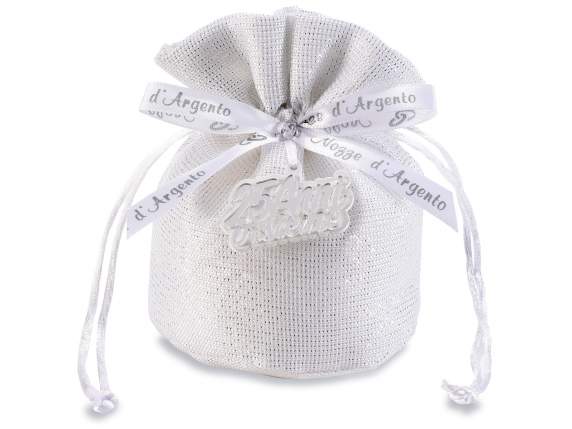 Sac en tissu 25 ans ensemble noeud et cravate en satin