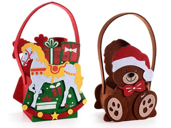 Sac en tissu avec personnage de Noël en relief