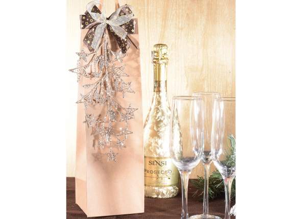 Sac-enveloppe en papier naturel pour bouteille avec poignées