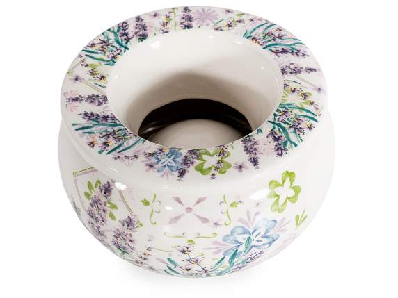 Scrumieră ceramică rezistentă la vânt cu decorațiuni florale