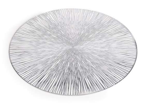 Set de table rond sculpté en argent