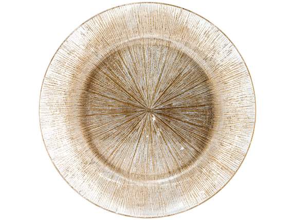 Set de table en plastique rigide avec effet de rayons dorés
