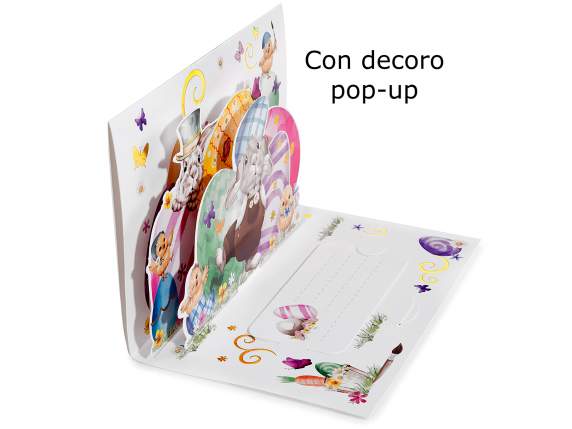 Tarjeta de felicitación de Pascua desplegable con tarjeta y