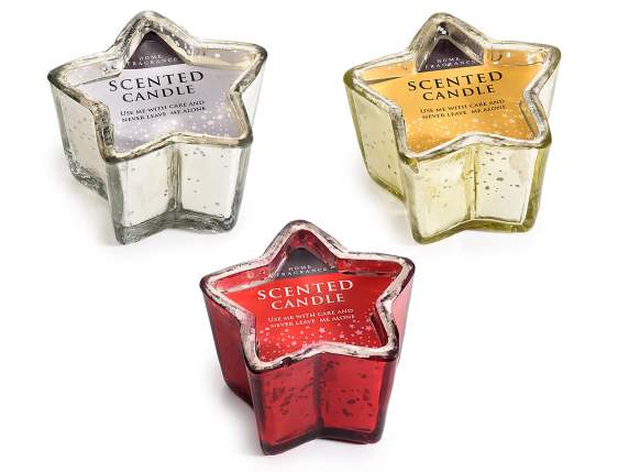Star scented candle in colored glass jar