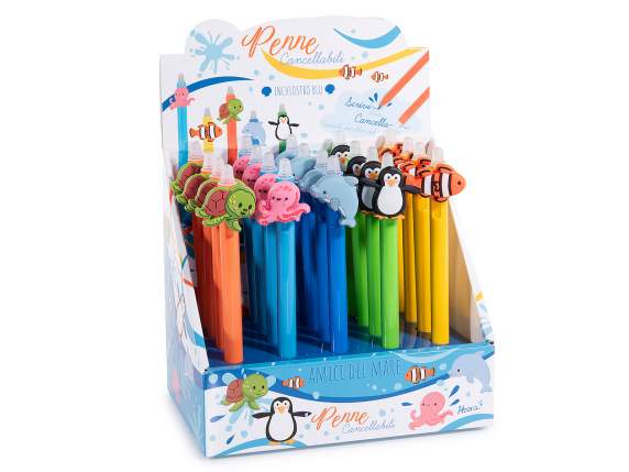 Stylo effaçable et rechargeable avec animaux marins
