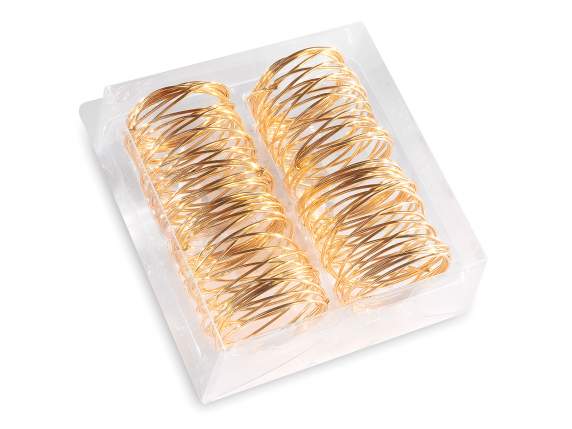 Cutie cu 4 inele de șervețel metalice aurii