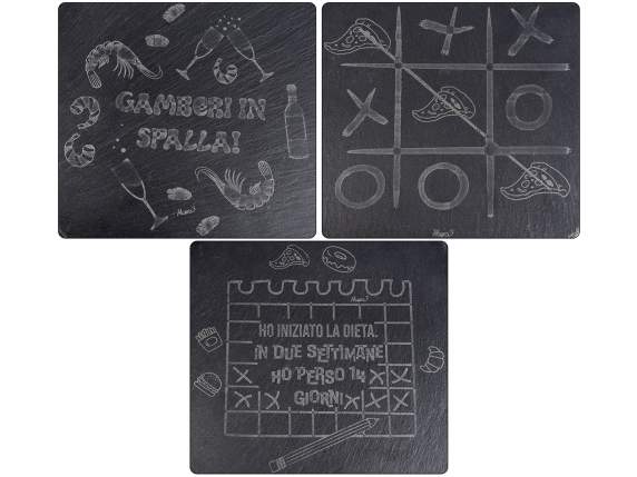 Tabla - farfurie rotunda din ardezie cu decoratiuni