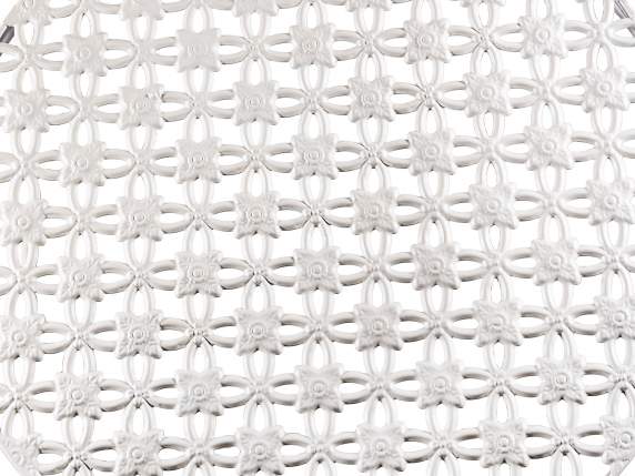 Ensemble table de jardin et 2 chaises en métal blanc perforé