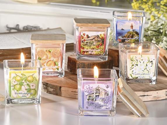 Vela perfumada en tarro de cristal con tapón