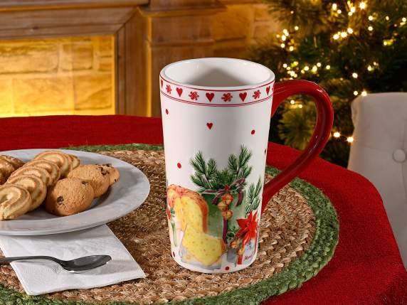 Mug en céramique brillant 550 ml décoration bonbons