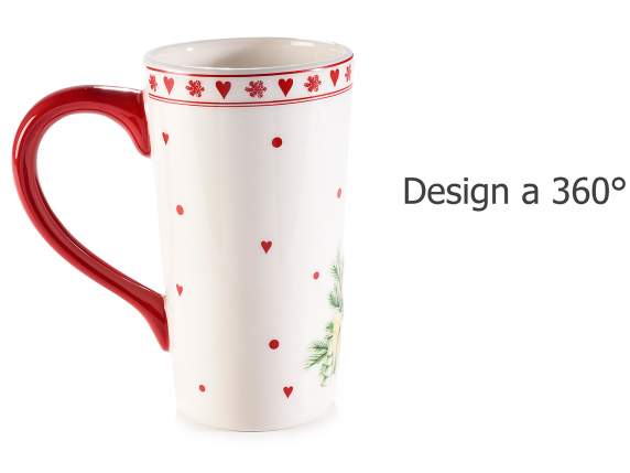 Mug en céramique brillant 550 ml décoration bonbons